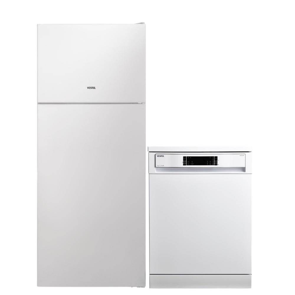 Vestel 4 Programlı Bulaşık + 600 Lt Buzdolabı İkili Beyaz Eşya Seti
