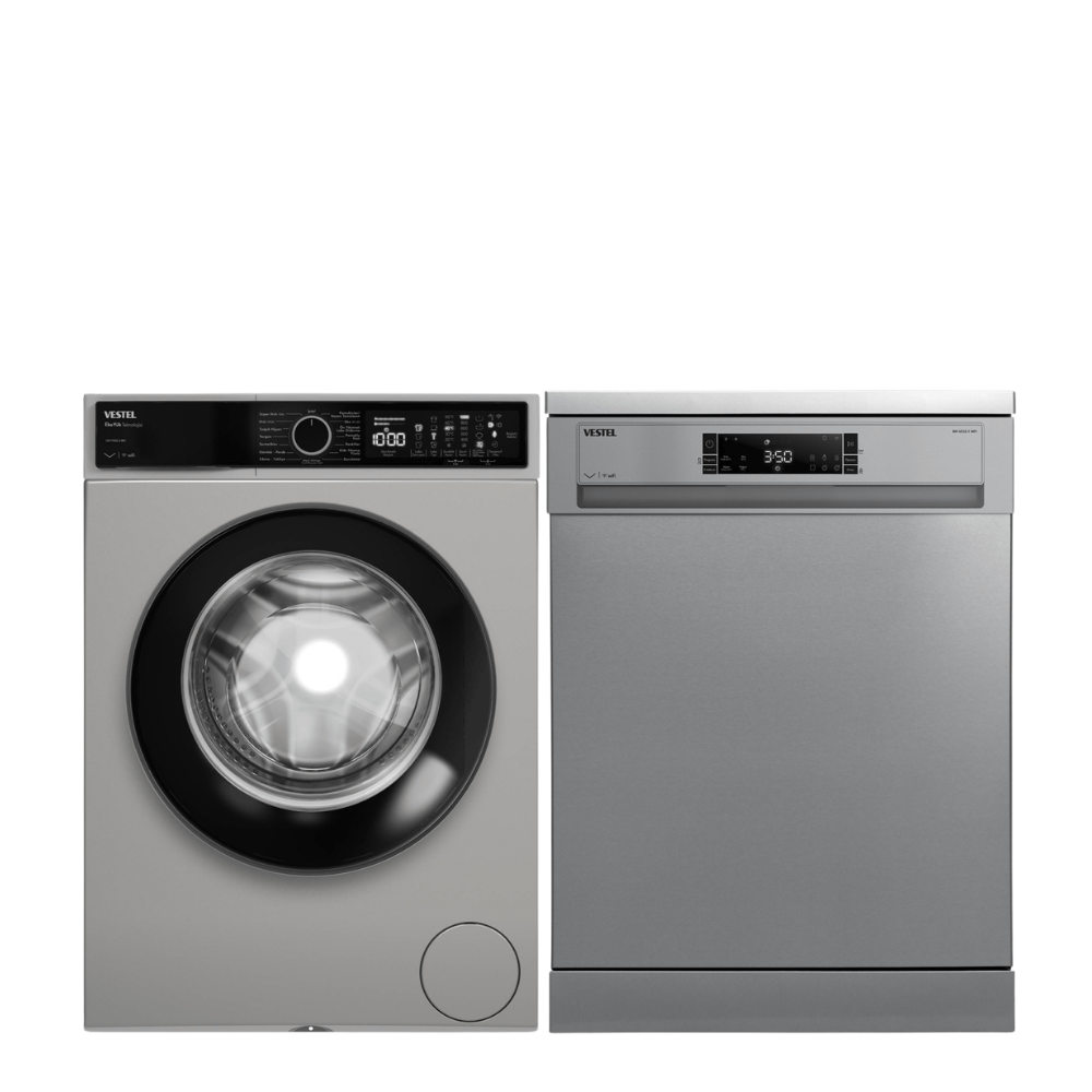 Vestel Inoks Bulaşık Makinesi + Çamaşır Makinesi 2'li Beyaz Eşya Seti