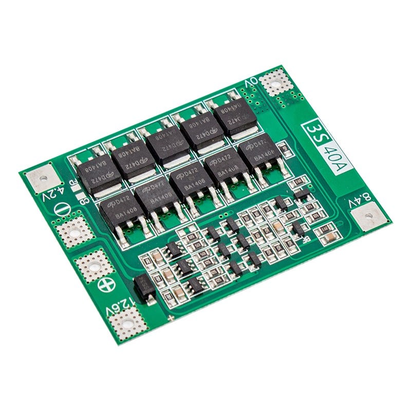 5419 3S 11.1V-12.6V 40A 18650-BMS- Şarj ve Deşarj Koruma Kartı (12V Matkaplar Için Kullanılır)