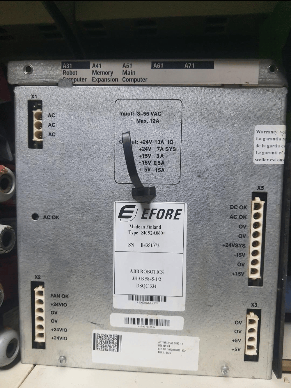 ABB DSQC 334 Robot Controller Power Supply 3HAB5845