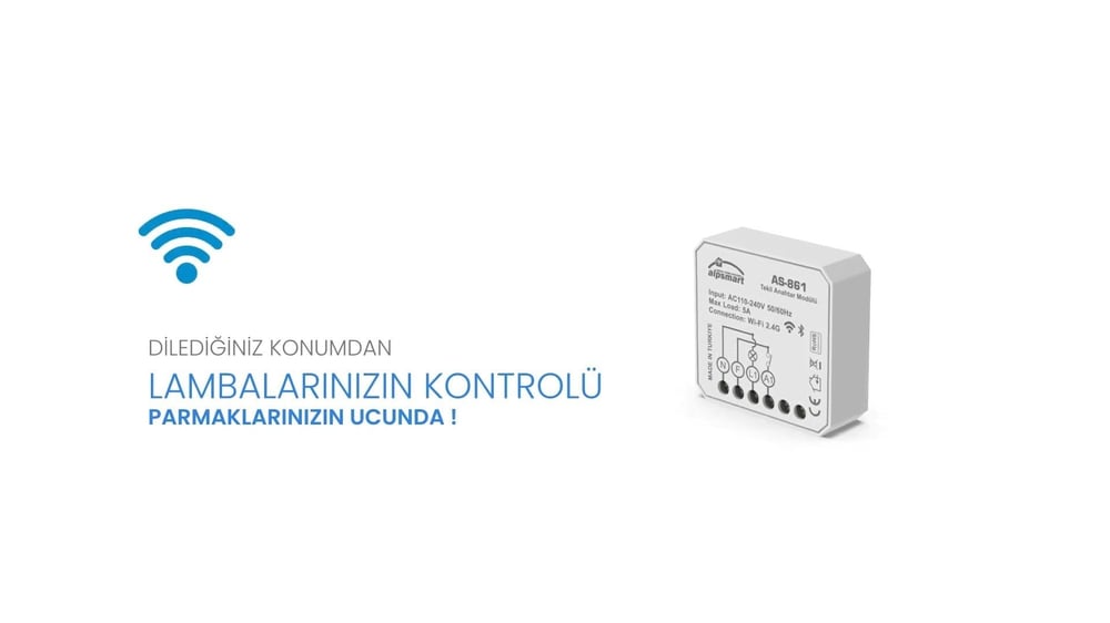 Alpsmart  AS-862 Çiftli Akıllı Wi-Fi Anahtar Modülü