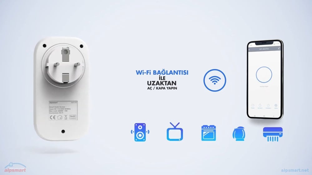 Alpsmart AS-816EU Tuya Akıllı Wi-Fi Priz 16A