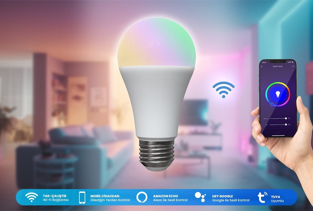Alpsmart AS-8229CW-Akıllı Wi-Fi Led Lamba 9W