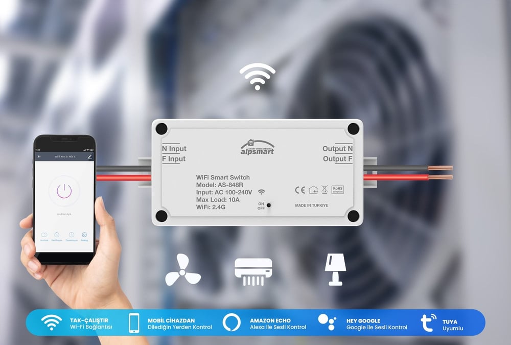 Alpsmart AS-848R-AAkıllı Wi-Fi Ev Rölesi