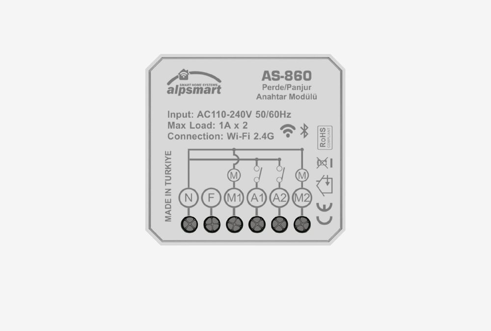 Alpsmart AS-860 Akıllı Wi-Fi Perde / Stor v Panjur Anahtar Modülü