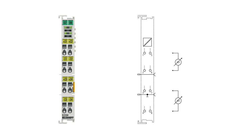 Beckhoff EL3104 | 4 Kanal ±10 V 16 Bit Analog Giriş Terminali | EtherCAT | 073857