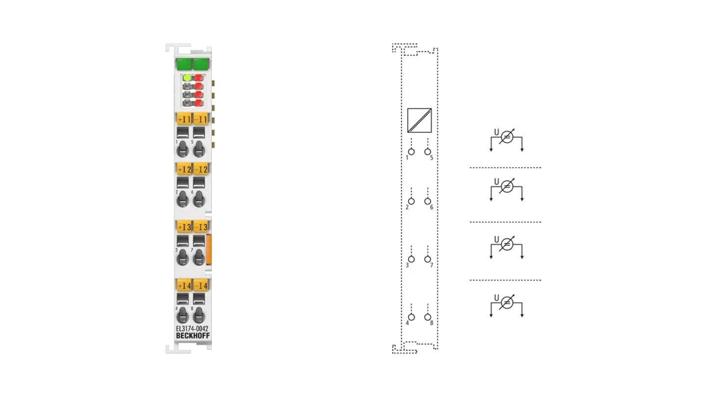 Beckhoff EL3174-0042 | 4 Kanal Çok Fonksiyonlu Analog Giriş Terminali | ±60 V / ±30 V | 16 Bit | EtherCAT
