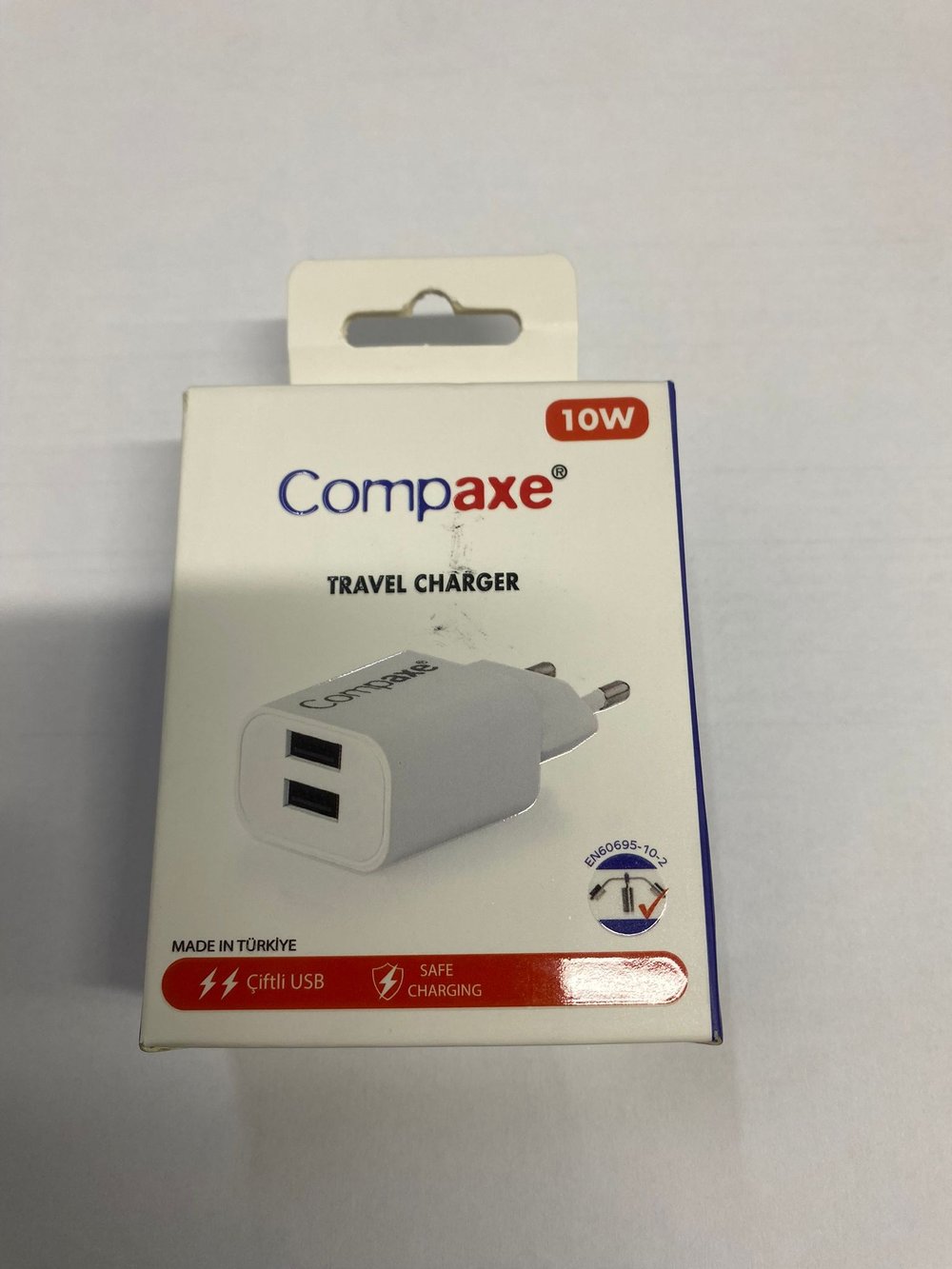 Compaxe CTA-521D 10W 5V 2.1A Çift Usb Beyaz Adaptör