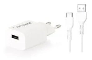 Compaxe CTA-521UTB24 5V 2.1A 10W 1 Mt Usb 3.0 Ev Şarj Kafa + 2.4A Usb to Type-C A .Şarj Kablosu