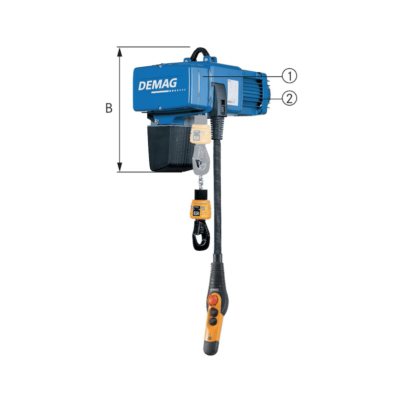 DEMAG Vinç Caraskal 77099787 elektrikli zincirli vinç DC‑Pro 10‑2000 H5 V1, 2000 kg taşıma kapasiteli, 380/415 V 50 Hz