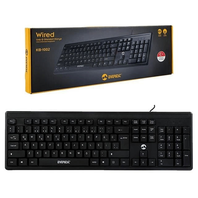 Everest KB-1002 Siyah USB F Standart Klavye