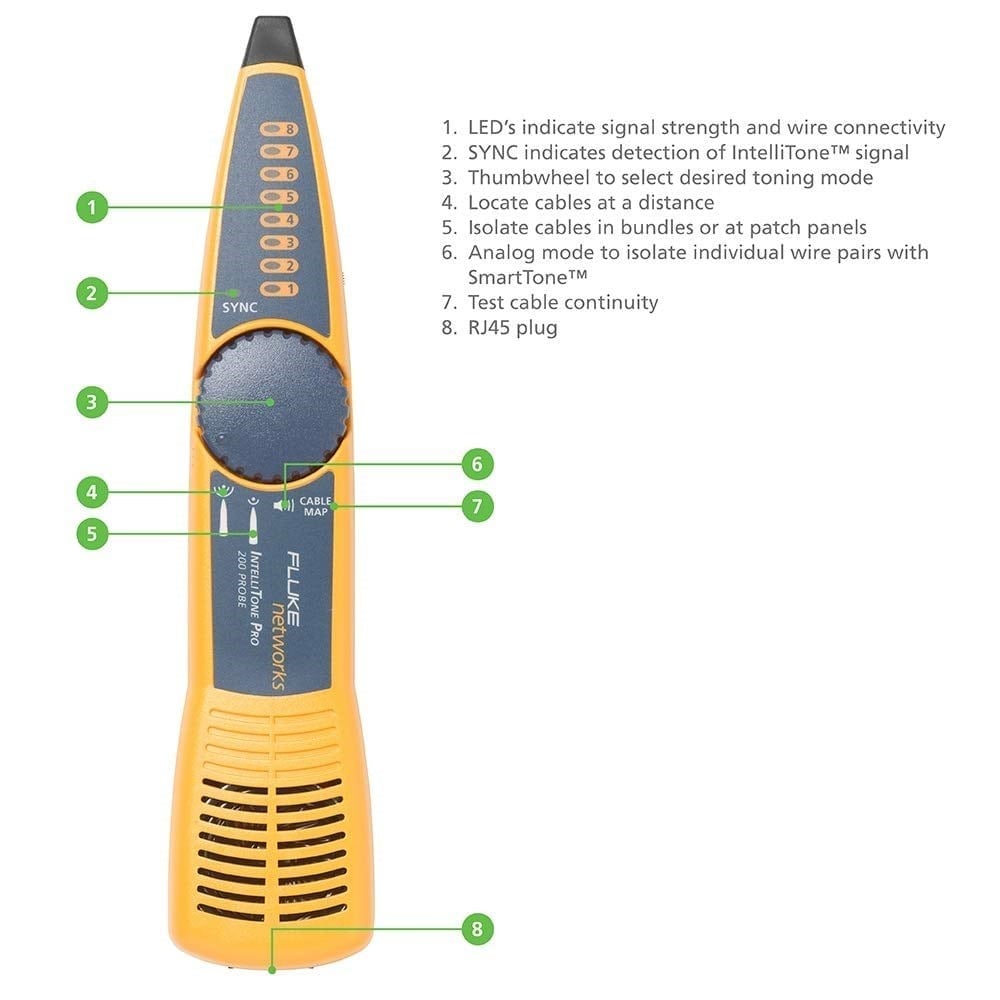 Fluke IntelliTone Pro 200 Probe | Data & Telefon Kablo Test Cihazı