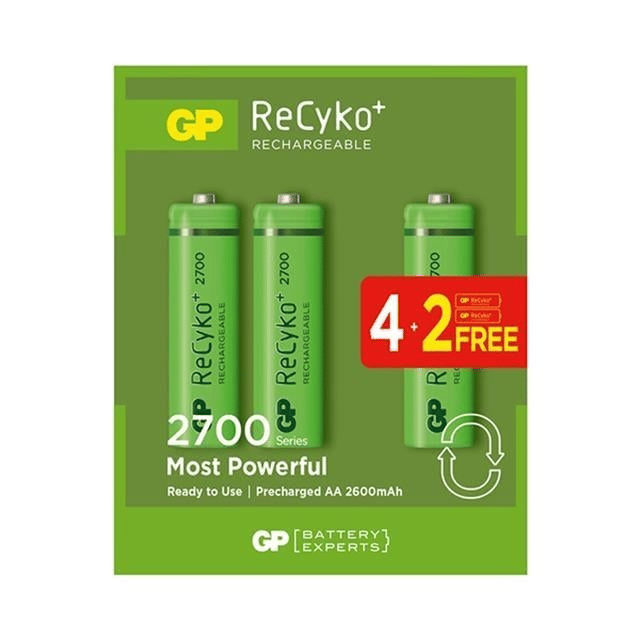 GP 2700 mA Şarjlı Kalem Pil 6'lı Paket
