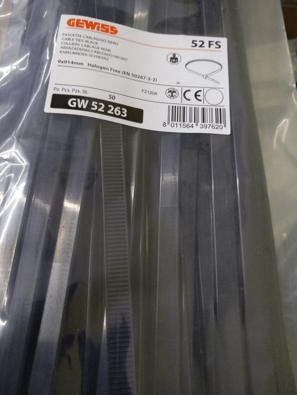 Gewiss GW-52263 9X914mm Halegon Free Kablo Bağı Siyah - 50 Li Paket Halinde