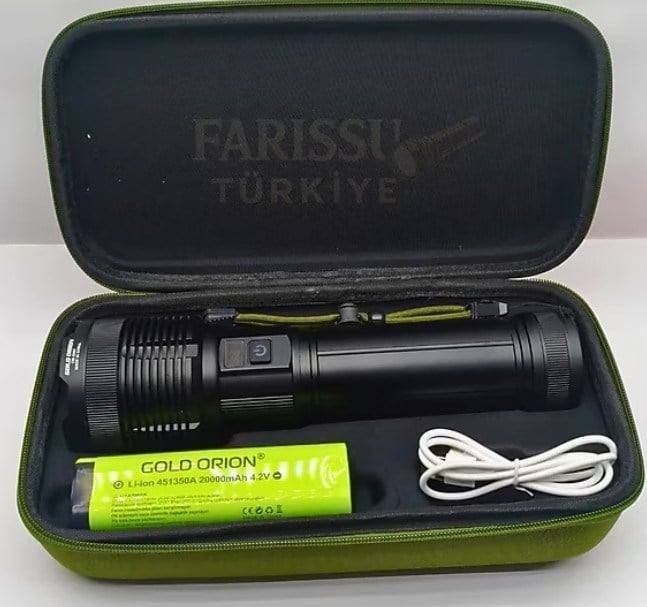 Gold Orion Or-G647 6000 Lümen- 20000 Mah Li-İon Pil Profesyonel  Şarjlı El Feneri
