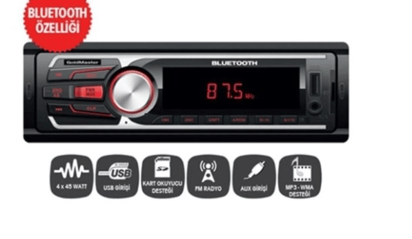 Goldmaster SD-2118 4x45 Watt Aux-Usb-Sd-Fm-Bt Destekli Oto Teyp