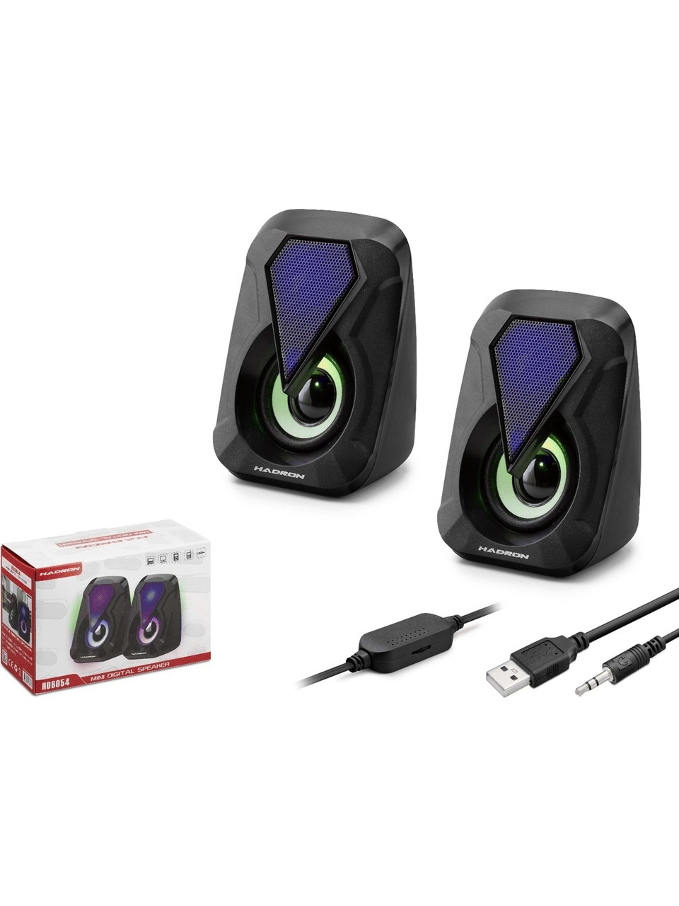 Hadron HD6054 Rgb Ledli 1+1 Bilgisayar Hoparlörü