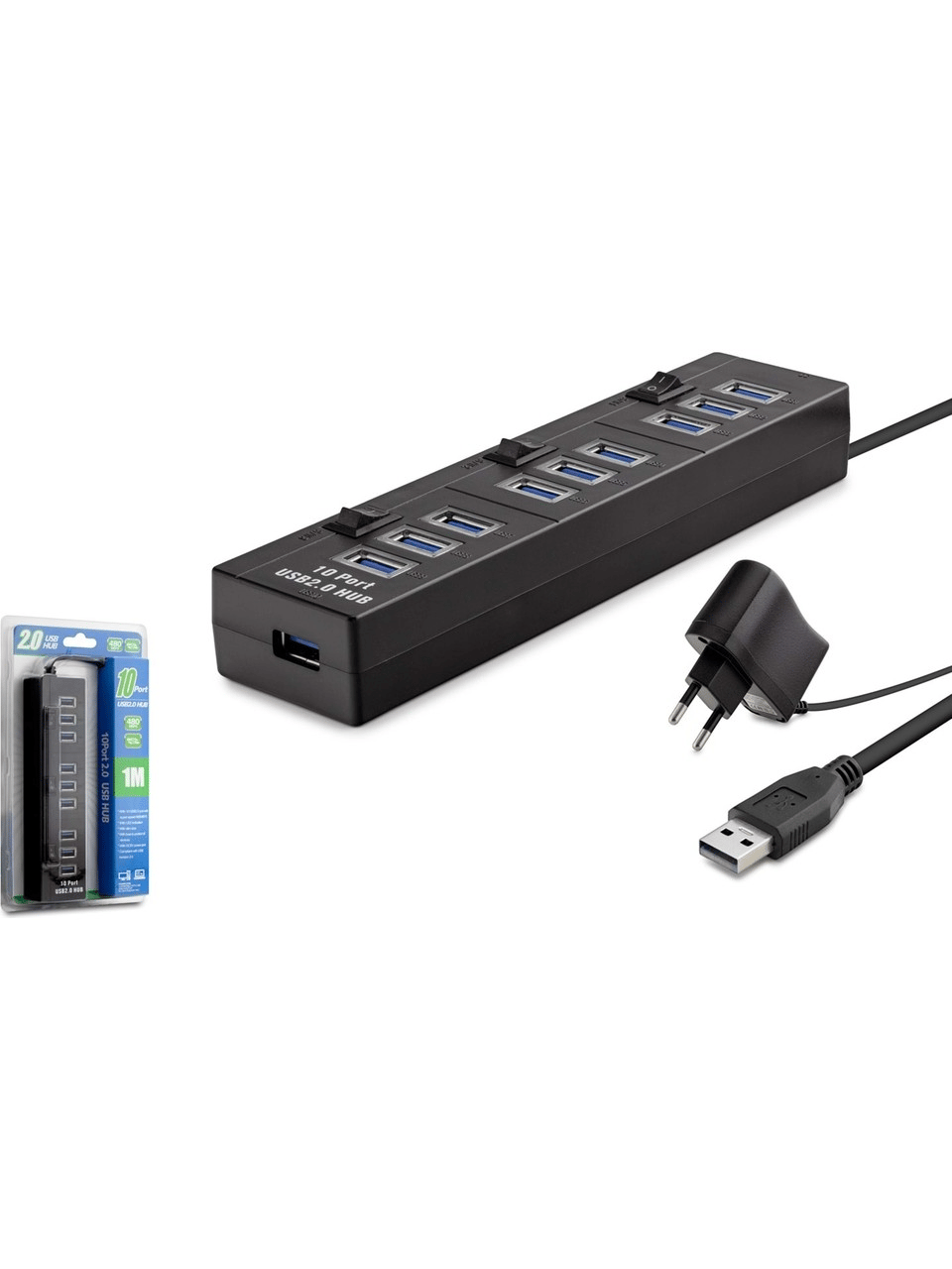 Hadron HDX7005(194) Hub USB 2.0 10 Port 3 Anahtarlı