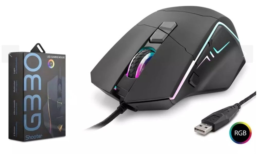 Hadron Shooter G330 Kablolu Oyuncu Mouse Rgb 6400Dpi 150Cm Siyah