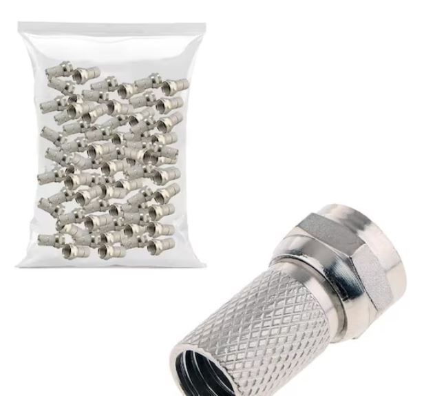 Herz HRF-02 RG-6 Geniş 22mm Beyaz Contalı F Konnektör -100 Lü Paket Halinde