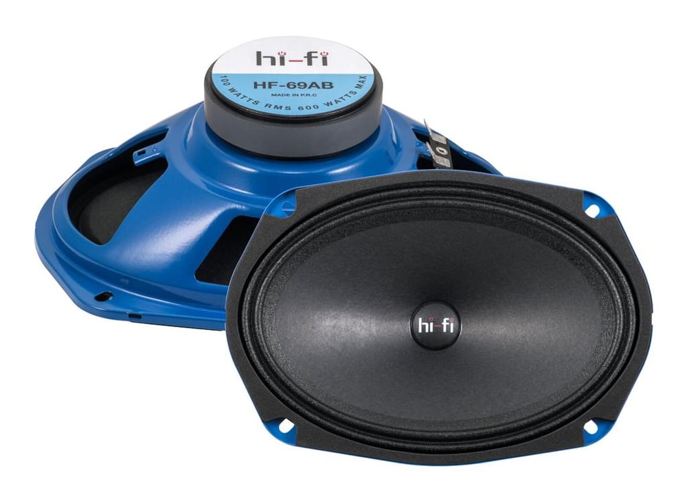 Hi-Fi HF-69AB 6x9 600 Watt Max Power+100 Watt Rms Mavi Platinium Oval Midrage