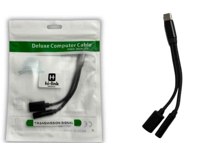 Hi-Link MCC003 Type-C Erkek to Aux+PD Kablo
