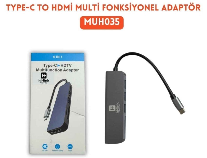 Hi-Link MUH035 TYPE-C to HDMI Hub Combo Çoğaltıcı