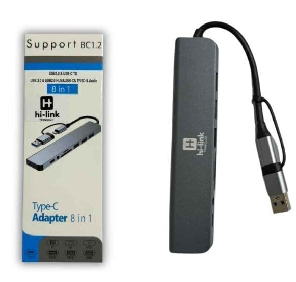 Hi-Link MUH038 8 in 1 8 Port Hub Combo Çoğaltıcı