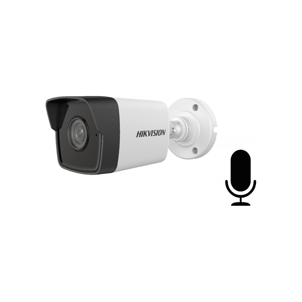 Hikvision DS-2CD1043G0-IUF 4MP+2.8mm Lens+H265+ 30 Metre Gece Görüşü+SD Kart+PoE+Dahili Mikrofon+ IP Bullet Kamera