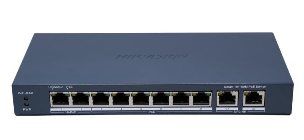Hikvision DS-3E1310P-EI/M 8FE PoE Port (60W) 2 x Gigabit Uplink Switch