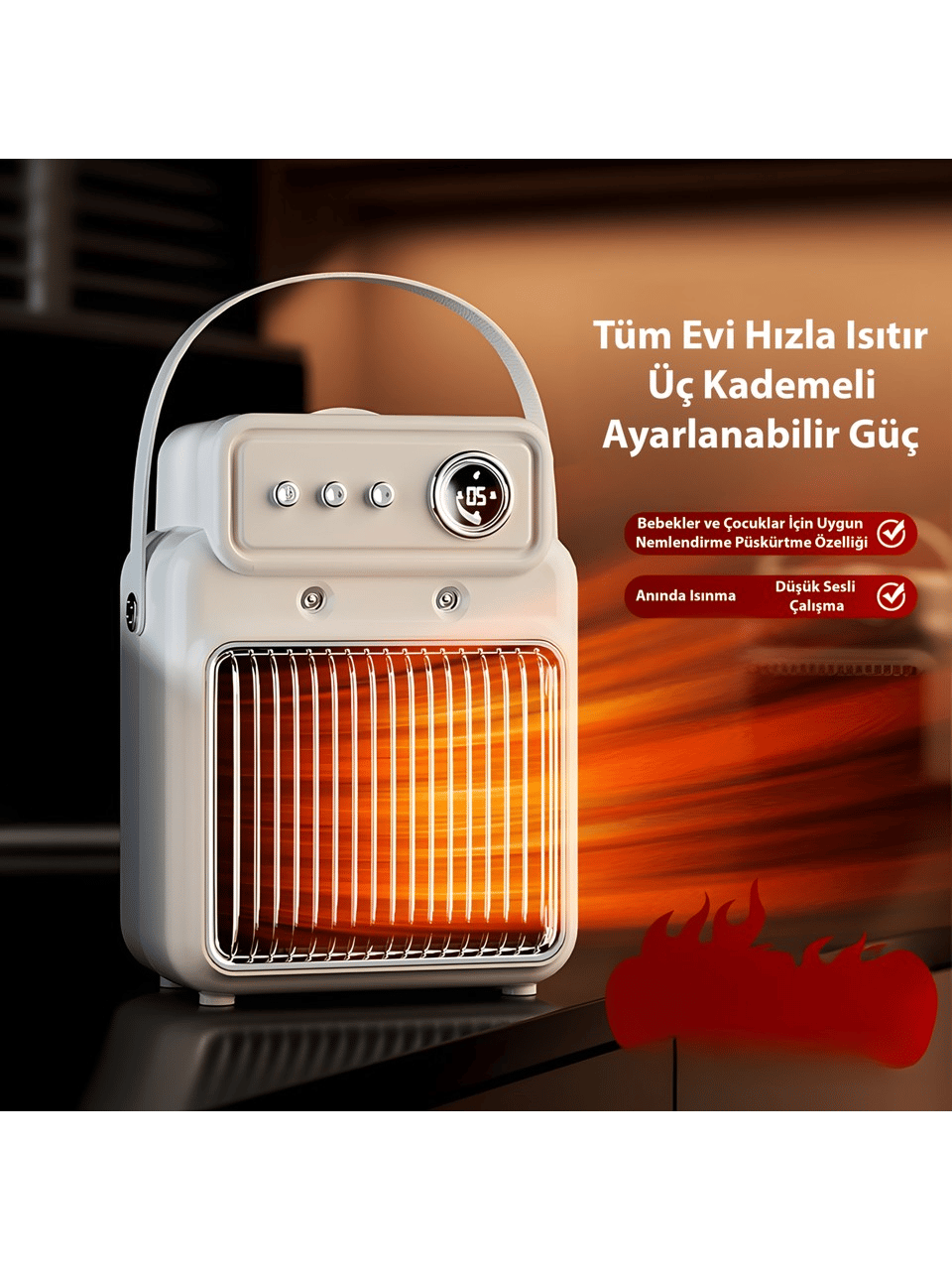 Hilda XH-1202 Ultra Konforlu Nemlendiricili Mini Isıtıcı