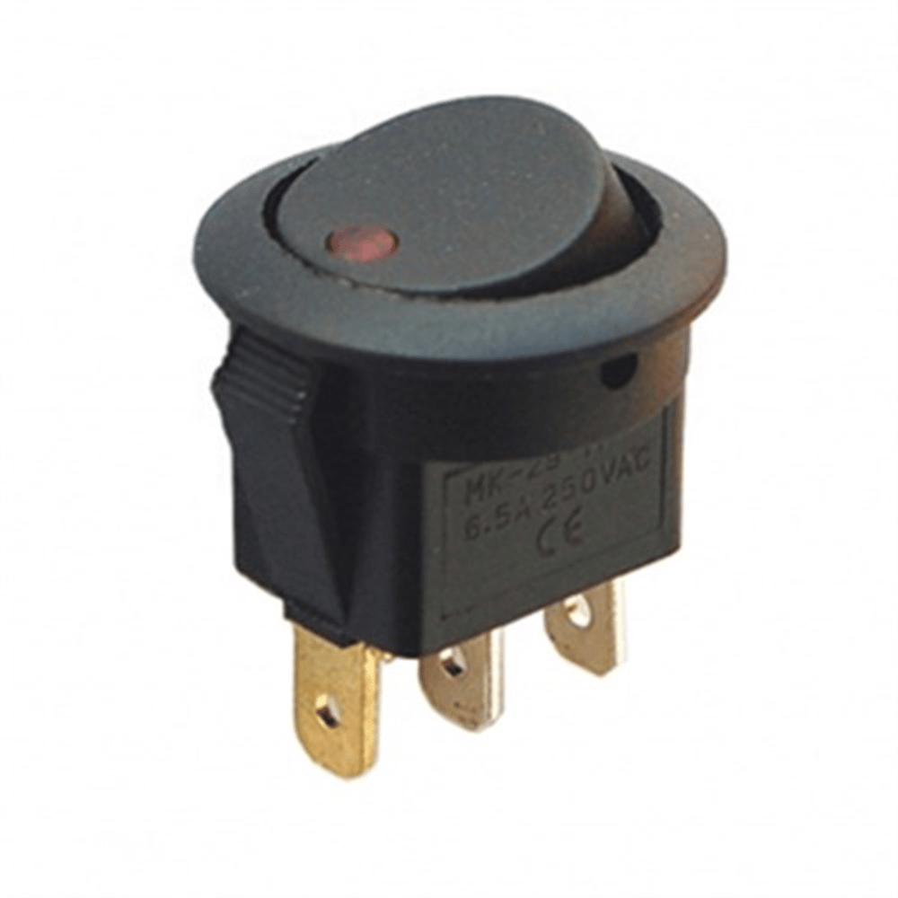 IC-132 Yuvarlak Nokta Işıklı Anahtar ON-OFF 3P 220 volt KCD1-8-101EN