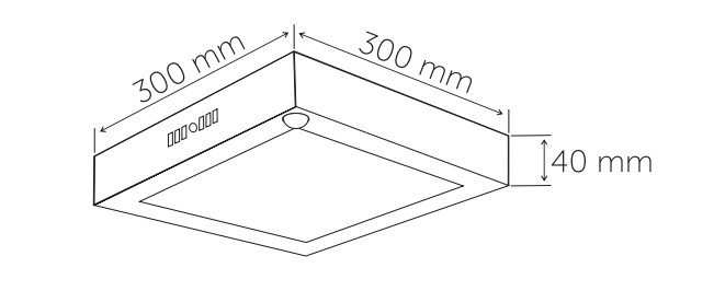 İnoled 2764-K-01 24W 6500K Sensörlü Sıva Üstü Beyaz Kare Armatür Led