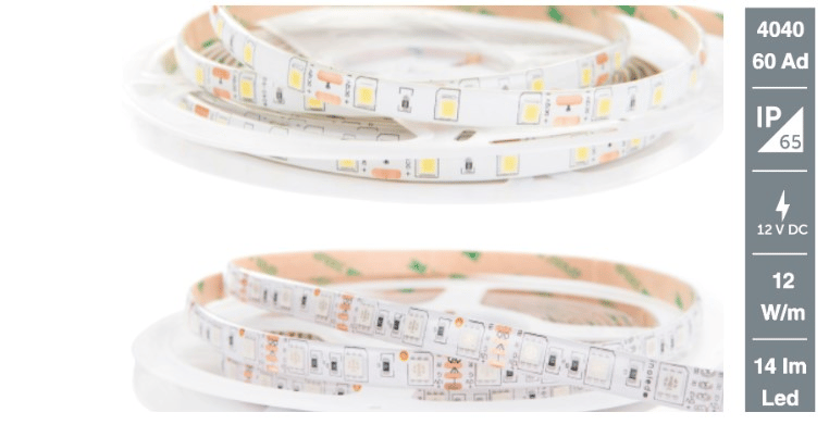 İnoled 4326-07 12 Volt 4040 Smd Doğal Beyaz Şerit Led 60 Led - 5 Metre