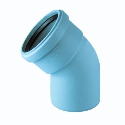 Kalde MUTE-3K 50 mm Atık Su Mavi Dirsek 45°
