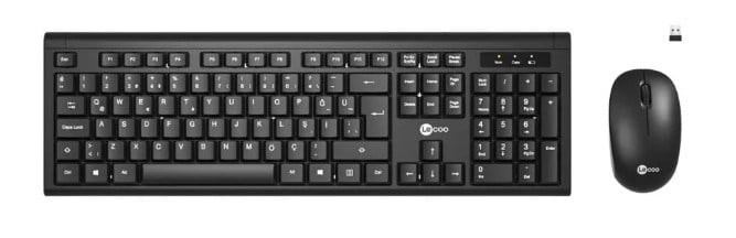 Lecoo KW200 Kablosuz Türkçe Q Klavye & Mouse Set Siyah