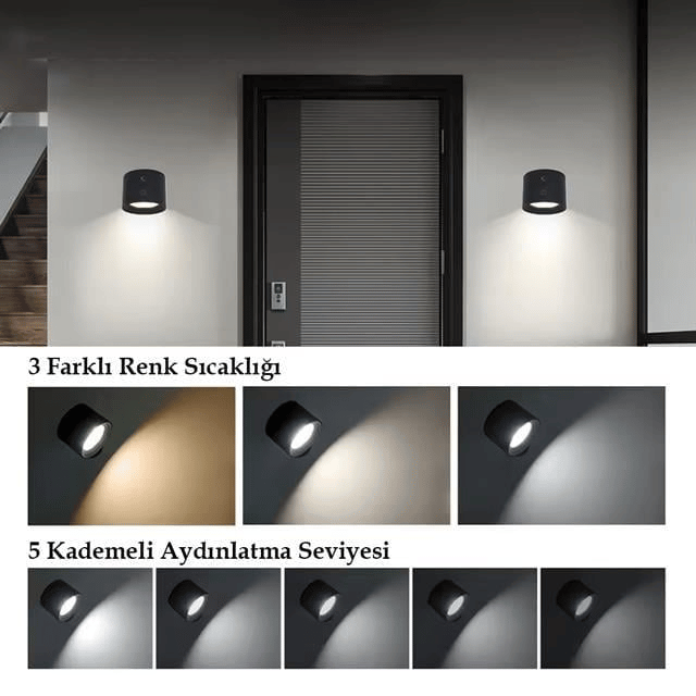 Ledx AL-SK-BD80A Çift Yönlü Kumandalı Duvar Aplik Çalışma Lambası 3000K-4000K-6500K