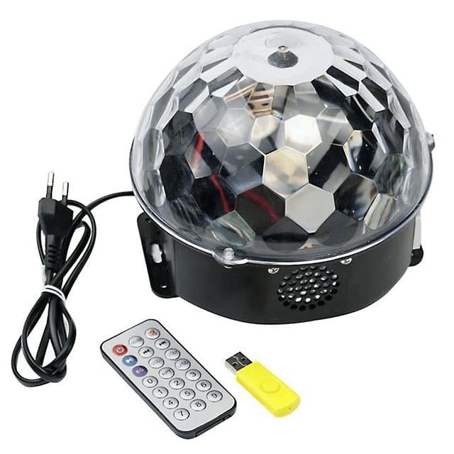 Ledx GM-0803B Sihirli Led Dönen Disko Topu Hoparlör Kablosuz USB/Mp3/Bluetooth Kumandalı 360 Derece