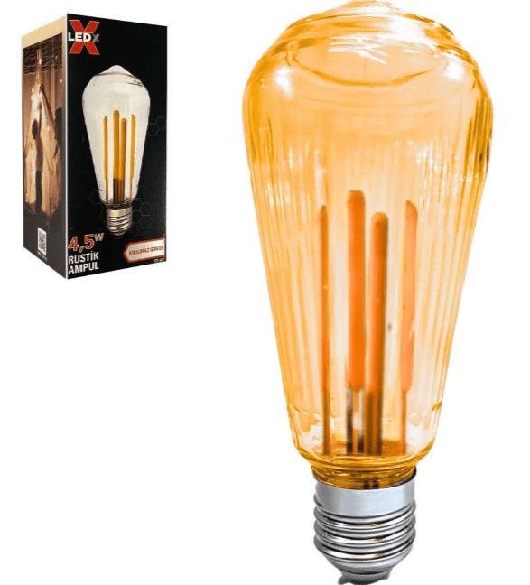 Ledx ST-64 Kırılmaz Gövde 4.5 Watt Çizgili Rustik Ampul