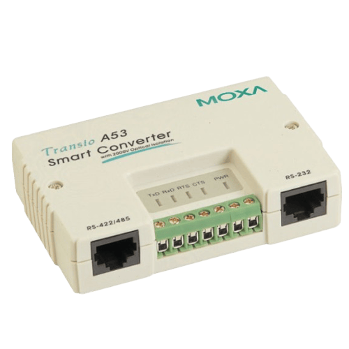 MOXA Transio A53-DB9F w RS-232/422/485 Converter. 2KV Isolation. Adapter. DB9F Cable