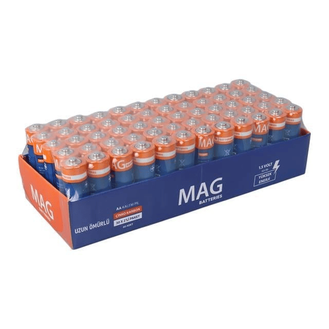 Mag Batteries MG-26171 Karbon Çinko AA 60lı Paket Kalem Pil (AA,R6 UM-3)