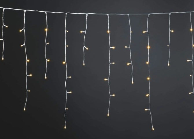 Magicline SNC-402 Saçak Flaşlı Led  2 Metre 144 Ledli Yılbaşı Ağacı Süsü Fiş Tipi Şeffaf Kablo