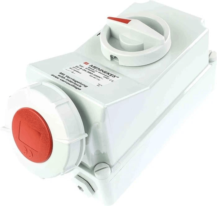 Mennekes 5692A Kilitli Priz, 3PN+E, Anahtarlı Priz, IP67, 400 V, 125A, Düz, Topraklama Konumu