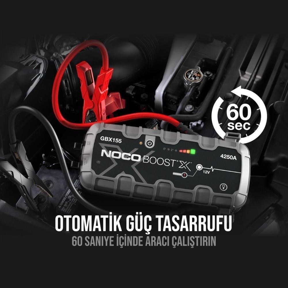 NOCO Boost GBX155 12V 4250 Amper Lityum Akü Takviye + Powerbank + LED Lamba + Eva Çanta