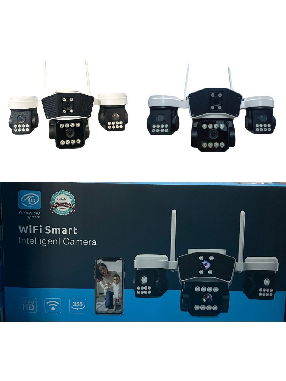 O-KAM Pro 8080 Wi-Fi 6MP PTZ Kamera Yanları ışıklı