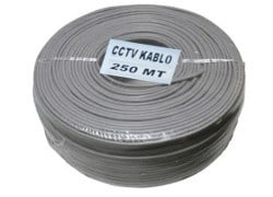 Onli ON-5001 2+1 1x0.50mm + 2x0.50mm İç Mekan Mini Coax PE Kamera Kablosu -  Metre(250)