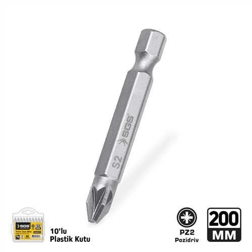 POZİDRİV UÇLU BİTS S2 PZ2*200mm Sand-Pro Series