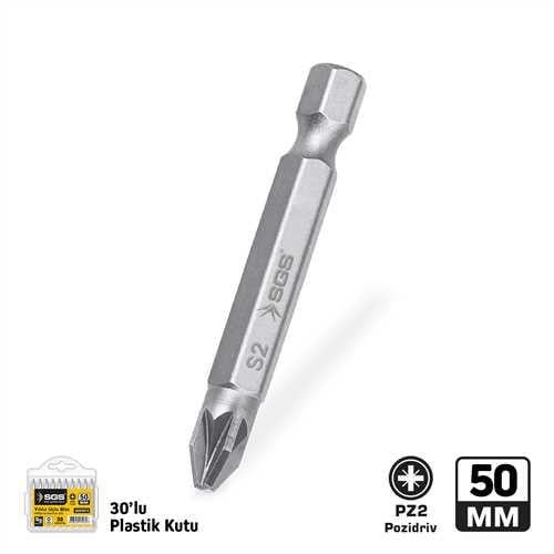POZİDRİV UÇLU BİTS S2 PZ2*50mm Sand-Pro Series