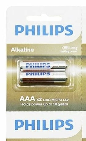 Philips AAA 1.5V Alkalin İnce Kalem Pil - 2 Li Paket Halinde