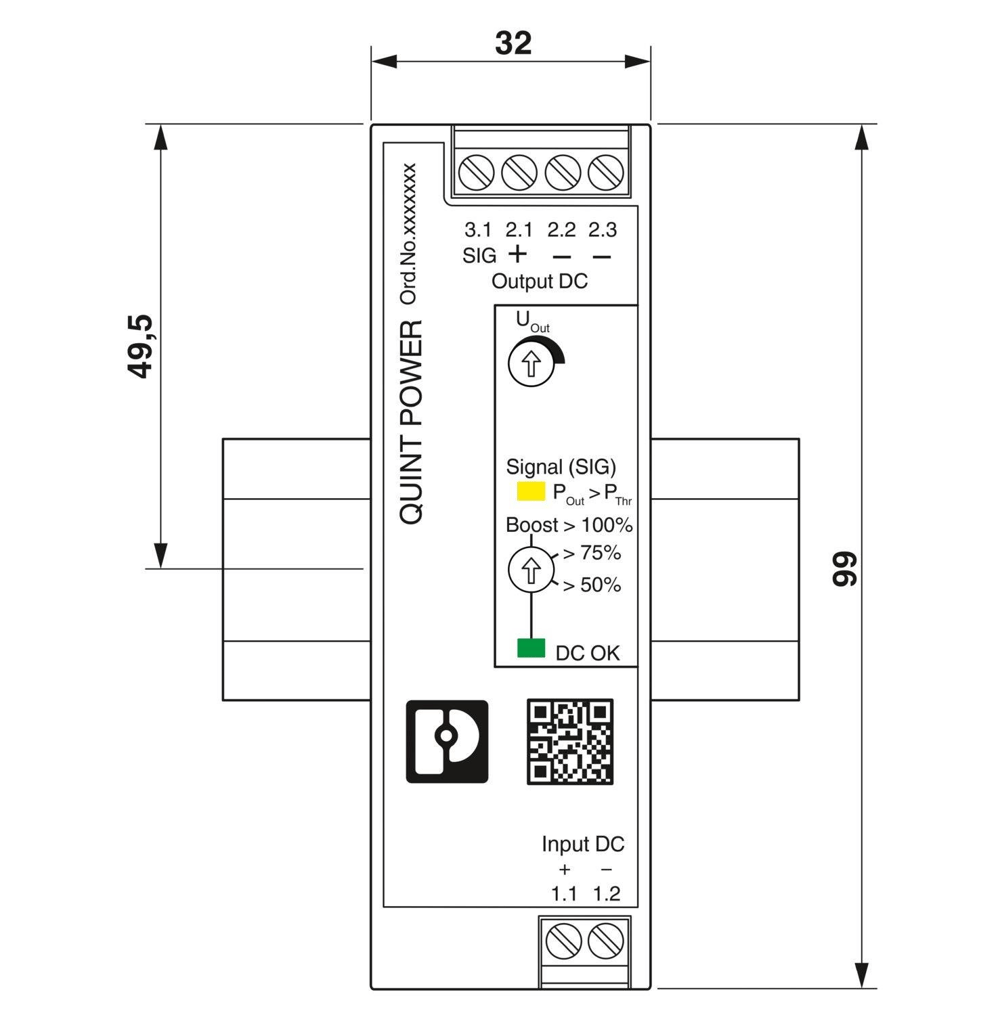 Phoenix Contact 1066718 QUINT4-PS/12-24DC/24DC/2.5/SC – DC/DC dönüştürücü